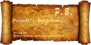 Pozsár Bertalan névjegykártya